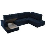 Narożnik MADRITO U - strona prawa - ciemnoniebieski, welwet