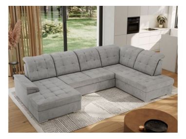 Narożnik MADRITO U - strona prawa - jasnoszary, welwet