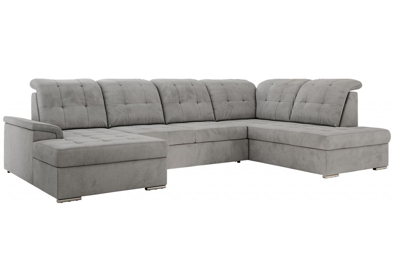 Narożnik MADRITO U - strona prawa - jasnoszary, welwet