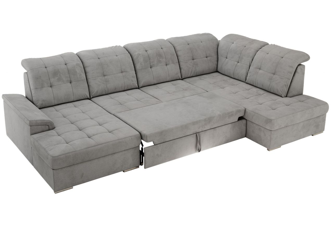 Narożnik MADRITO U - strona prawa - jasnoszary, welwet