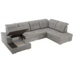 Narożnik MADRITO U - strona prawa - jasnoszary, welwet