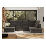 Narożnik MADRITO U - strona prawa - ciemnoszary, welwet