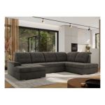 Narożnik MADRITO U - strona prawa - ciemnoszary, welwet