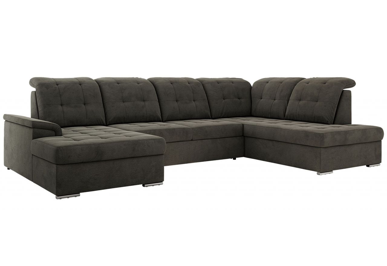 Narożnik MADRITO U - strona prawa - ciemnoszary, welwet