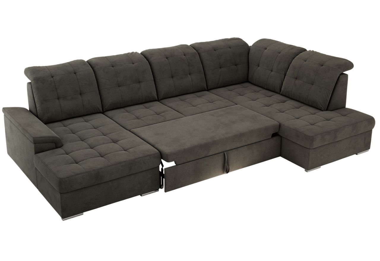 Narożnik MADRITO U - strona prawa - ciemnoszary, welwet