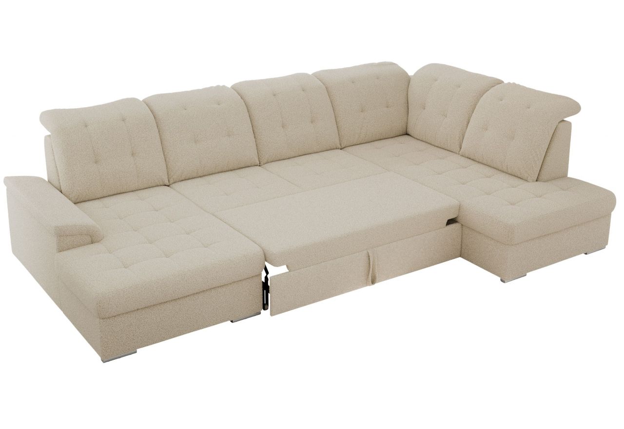 Narożnik MADRITO U - strona prawa - beżowy, boucle