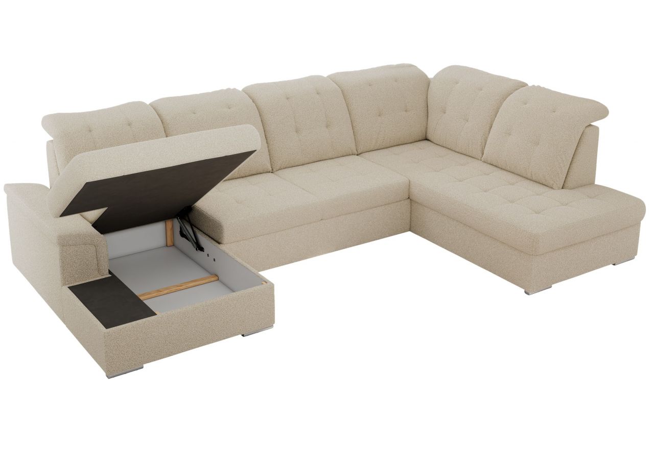 Narożnik MADRITO U - strona prawa - beżowy, boucle