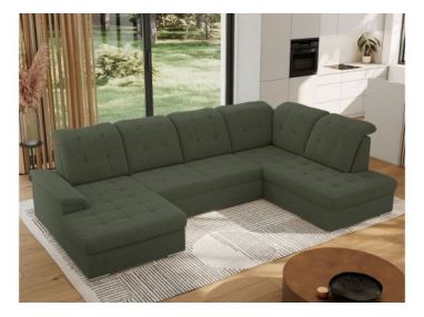 Narożnik MADRITO U - strona prawa - ciemnozielony, boucle