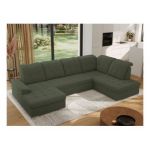 Narożnik MADRITO U - strona prawa - ciemnozielony, boucle