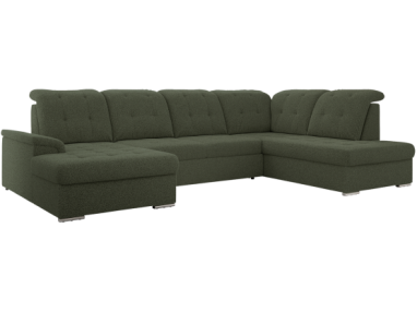 Narożnik MADRITO U - strona prawa - ciemnozielony, boucle