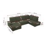 Narożnik MADRITO U - strona prawa - ciemnozielony, boucle