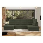 Narożnik MADRITO U - strona prawa - ciemnozielony, boucle