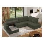 Narożnik MADRITO U - strona prawa - ciemnozielony, boucle