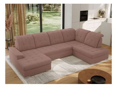 Narożnik MADRITO U - strona prawa - różowy, boucle