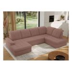 Narożnik MADRITO U - strona prawa - różowy, boucle