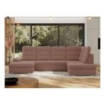 Narożnik MADRITO U - strona prawa - różowy, boucle