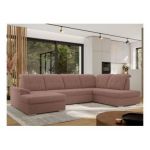 Narożnik MADRITO U - strona prawa - różowy, boucle