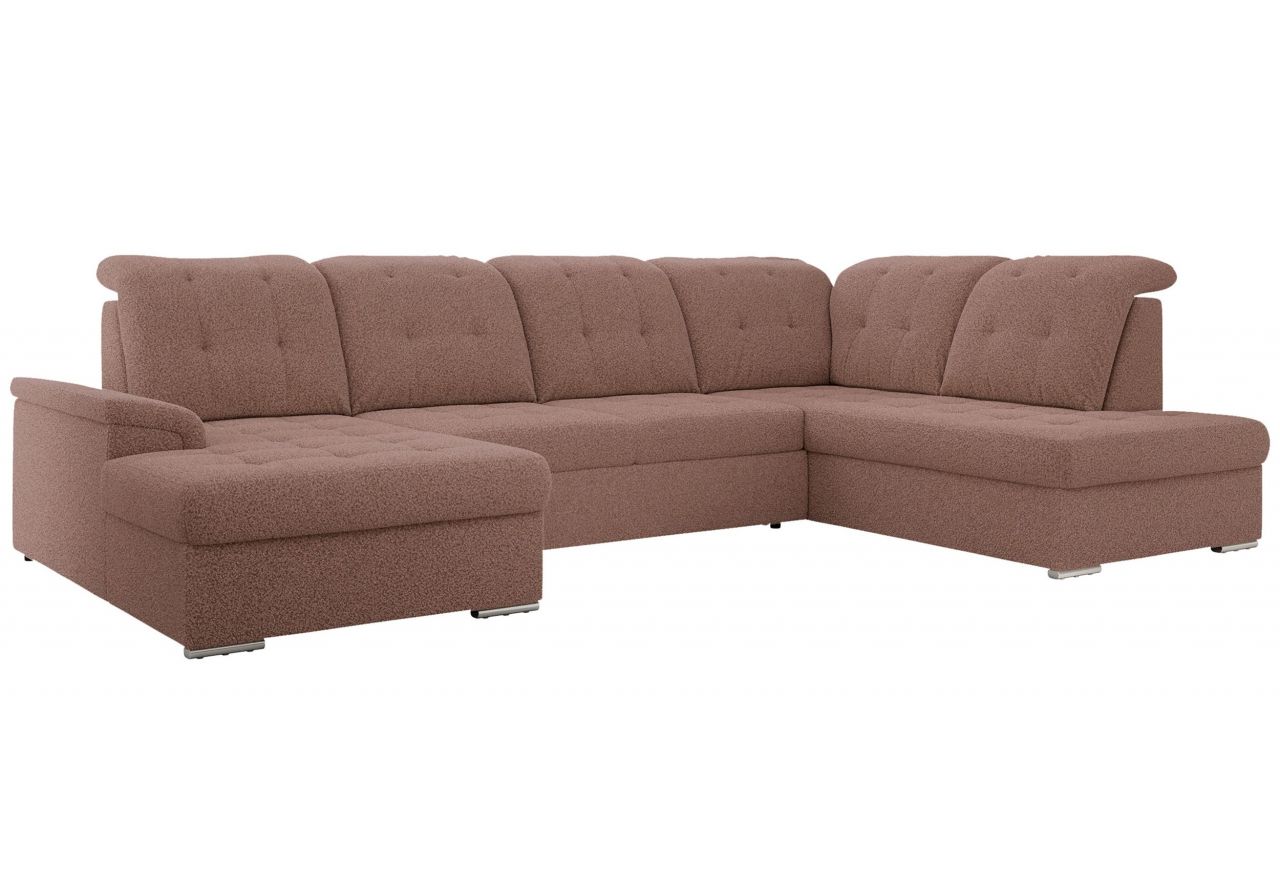 Narożnik MADRITO U - strona prawa - różowy, boucle