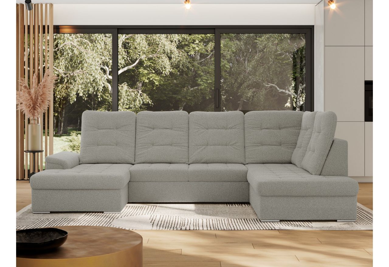 Narożnik MADRITO U - strona prawa - szary, boucle