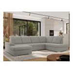 Narożnik MADRITO U - strona prawa - szary, boucle