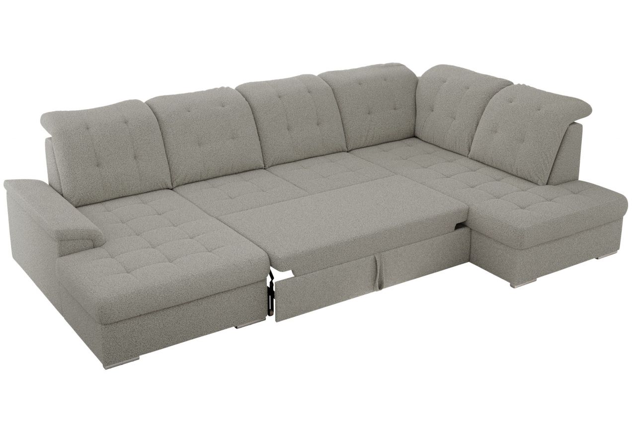 Narożnik MADRITO U - strona prawa - szary, boucle