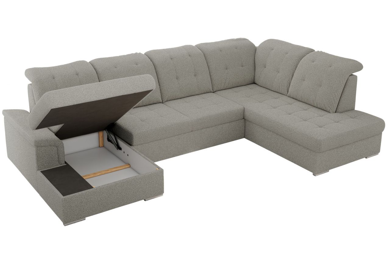 Narożnik MADRITO U - strona prawa - szary, boucle