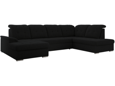 Narożnik MADRITO U - strona prawa - czarny, boucle