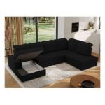 Narożnik MADRITO U - strona prawa - czarny, boucle