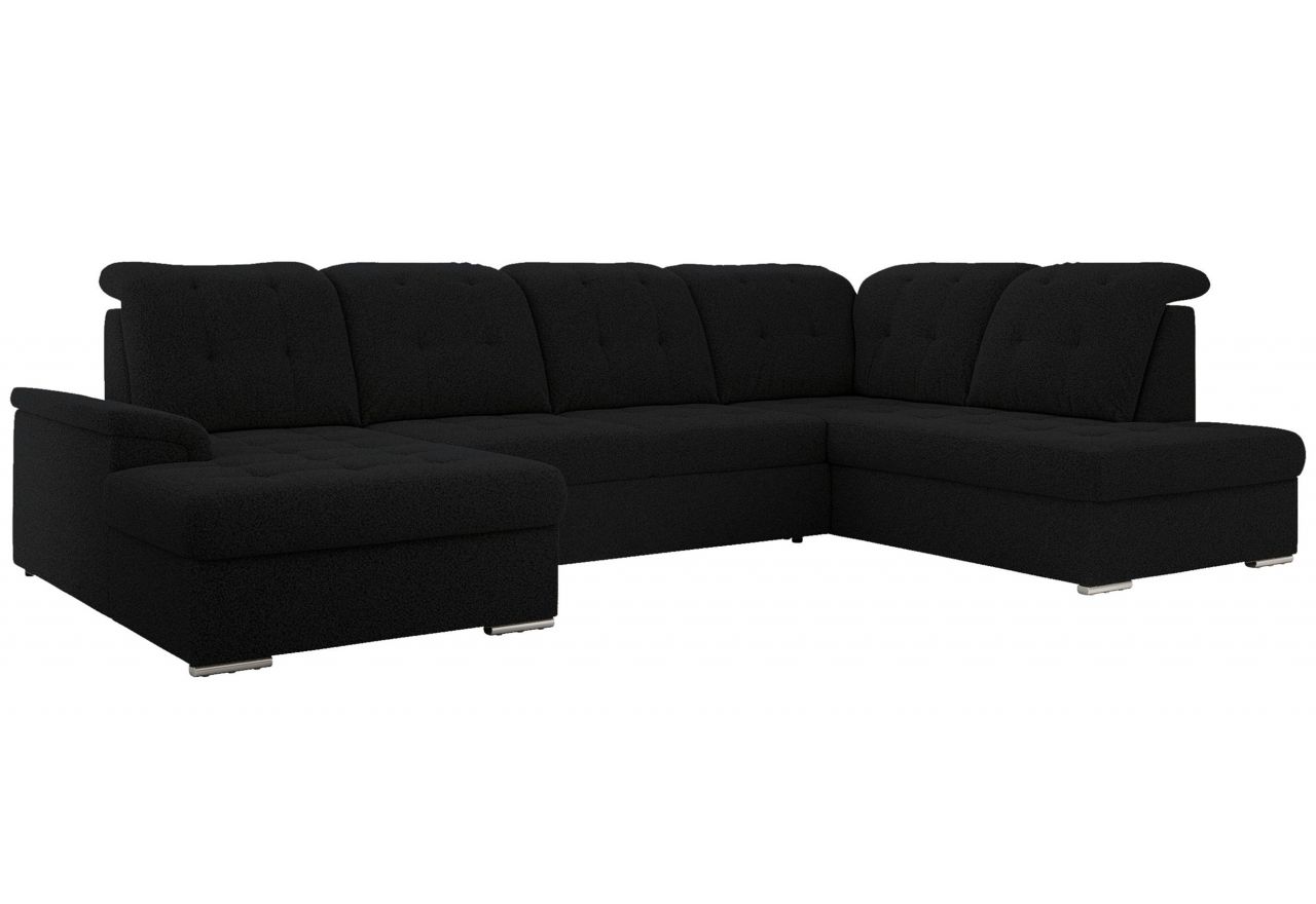 Narożnik MADRITO U - strona prawa - czarny, boucle