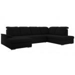 Narożnik MADRITO U - strona prawa - czarny, boucle