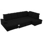 Narożnik MADRITO U - strona prawa - czarny, boucle