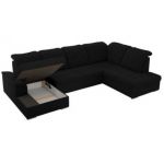 Narożnik MADRITO U - strona prawa - czarny, boucle