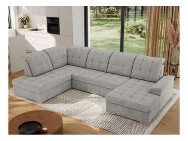 Narożnik MADRITO U - strona lewa - jasnoszary, struktura