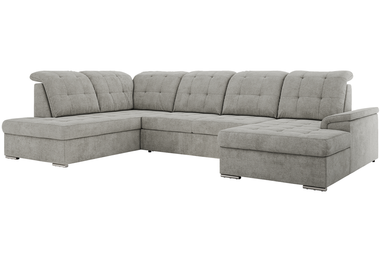 Narożnik MADRITO U - strona lewa - jasnoszary, struktura