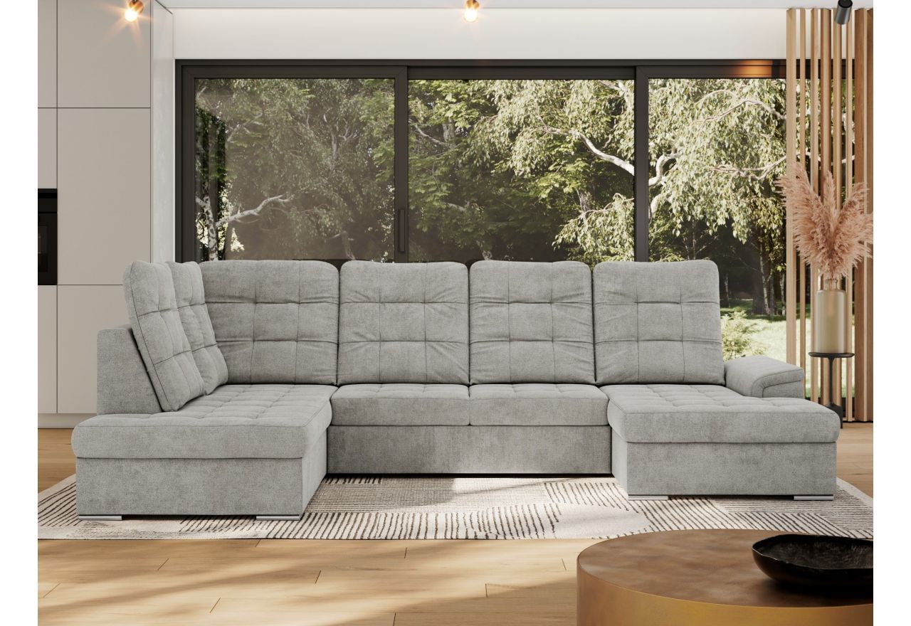 Narożnik MADRITO U - strona lewa - jasnoszary, struktura