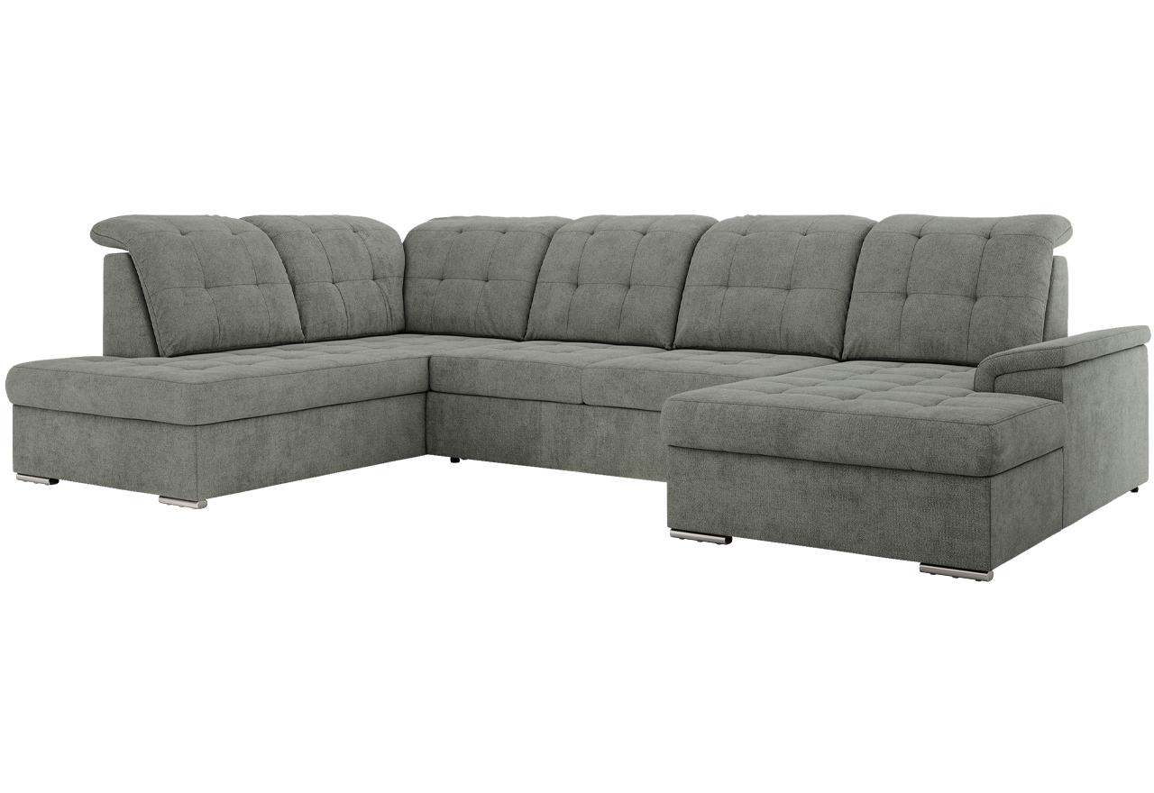 Narożnik MADRITO U - strona lewa - szary, struktura