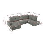 Narożnik MADRITO U - strona lewa - szary, struktura