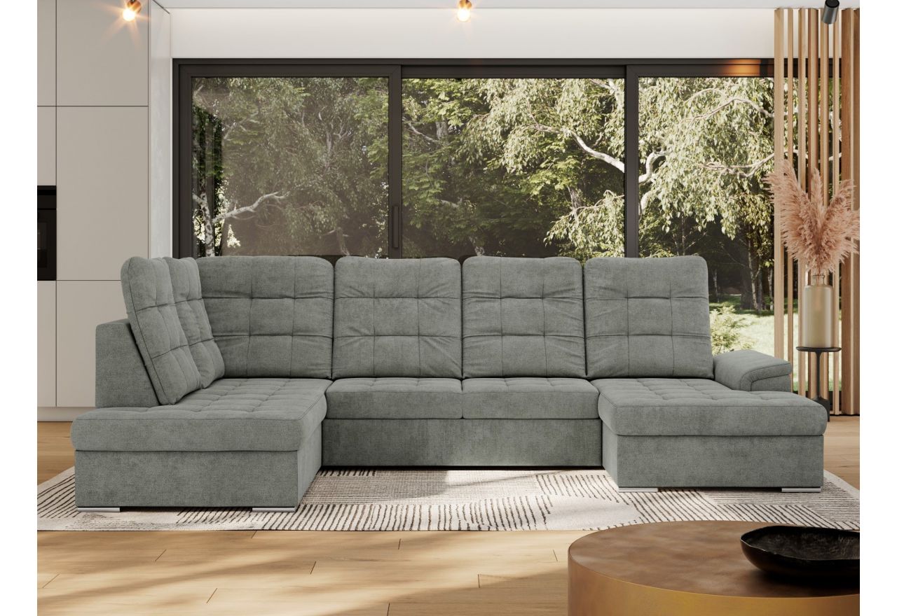 Narożnik MADRITO U - strona lewa - szary, struktura