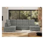 Narożnik MADRITO U - strona lewa - szary, struktura