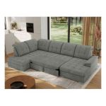 Narożnik MADRITO U - strona lewa - szary, struktura