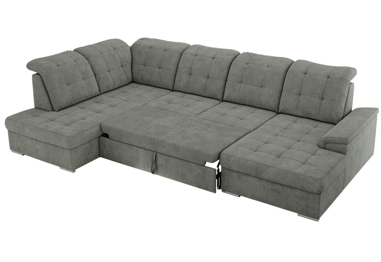 Narożnik MADRITO U - strona lewa - szary, struktura