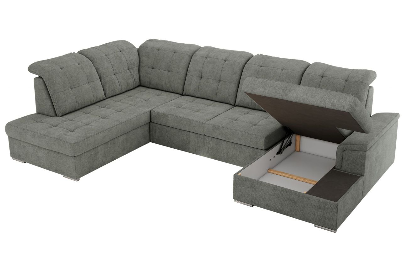 Narożnik MADRITO U - strona lewa - szary, struktura