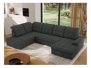 Narożnik MADRITO U - strona lewa - ciemnoszary, struktura