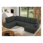 Narożnik MADRITO U - strona lewa - ciemnoszary, struktura