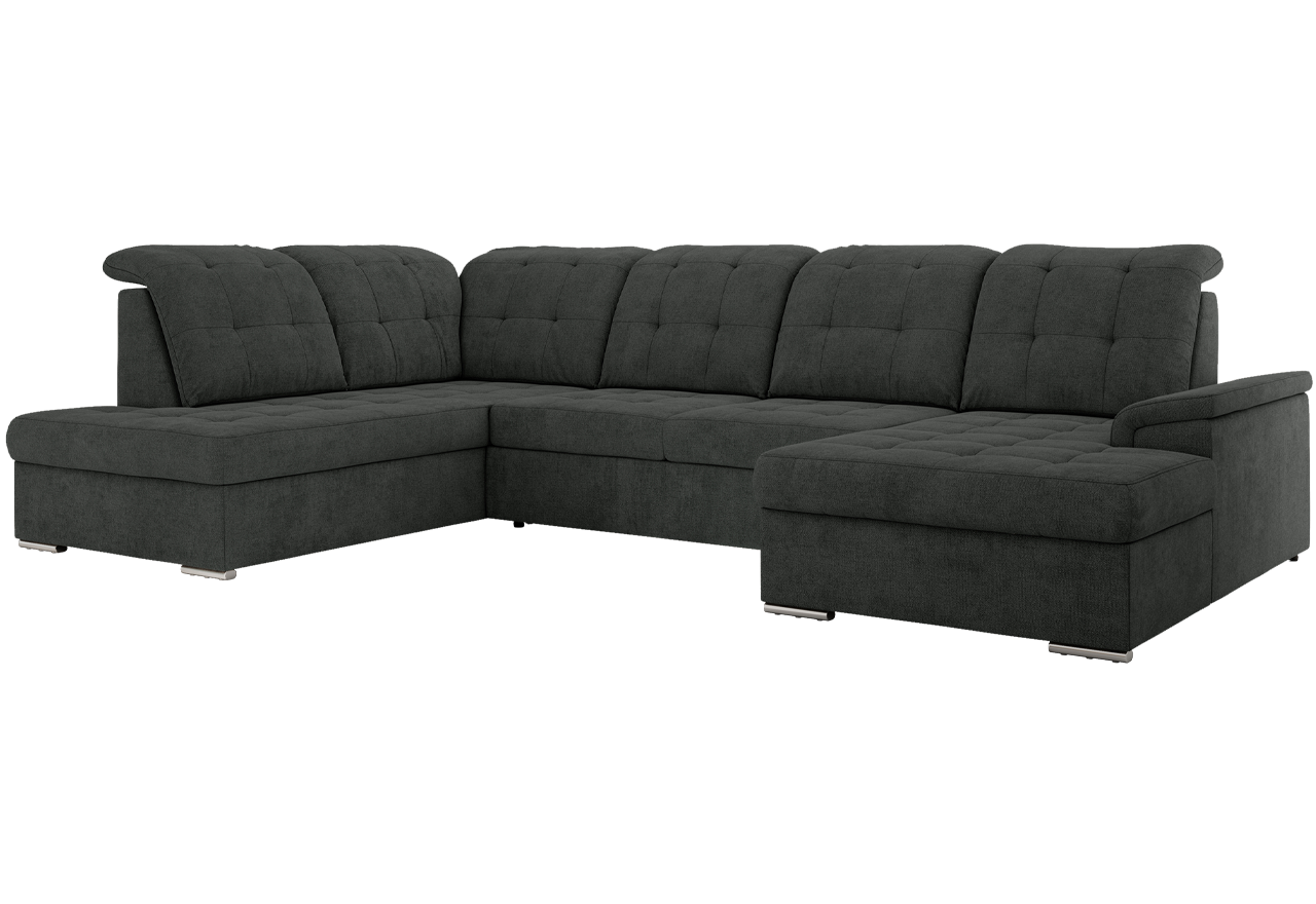 Narożnik MADRITO U - strona lewa - ciemnoszary, struktura