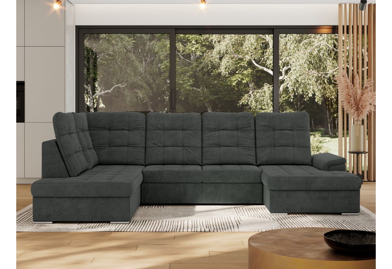 Narożnik MADRITO U - strona lewa - ciemnoszary, struktura