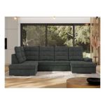 Narożnik MADRITO U - strona lewa - ciemnoszary, struktura