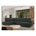 Narożnik MADRITO U - strona lewa - ciemnoszary, struktura