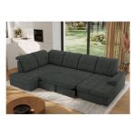 Narożnik MADRITO U - strona lewa - ciemnoszary, struktura