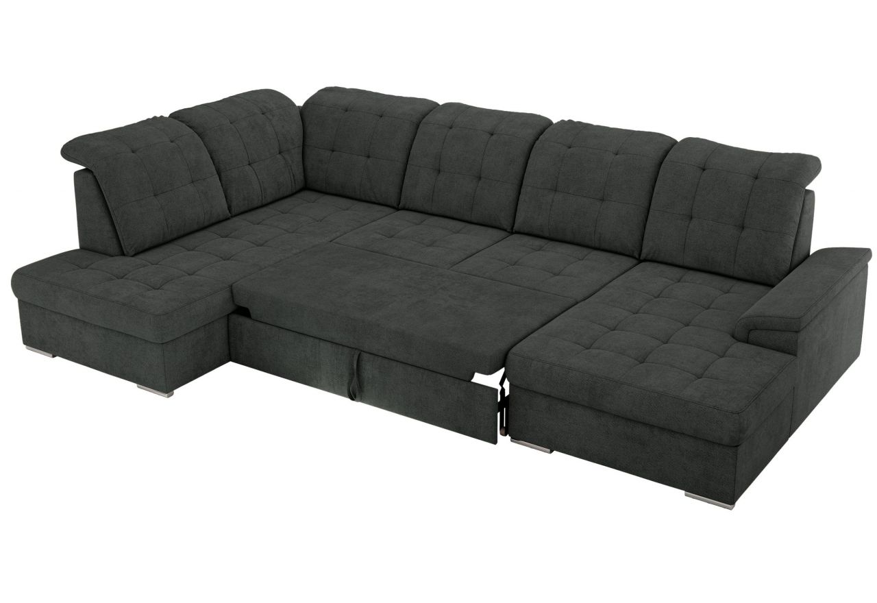 Narożnik MADRITO U - strona lewa - ciemnoszary, struktura